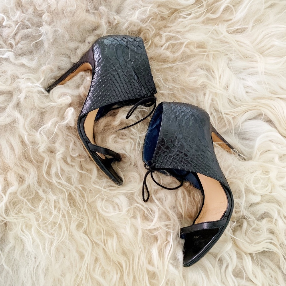 Tibi Stella Python Leather Sandal 6.5 - image 1